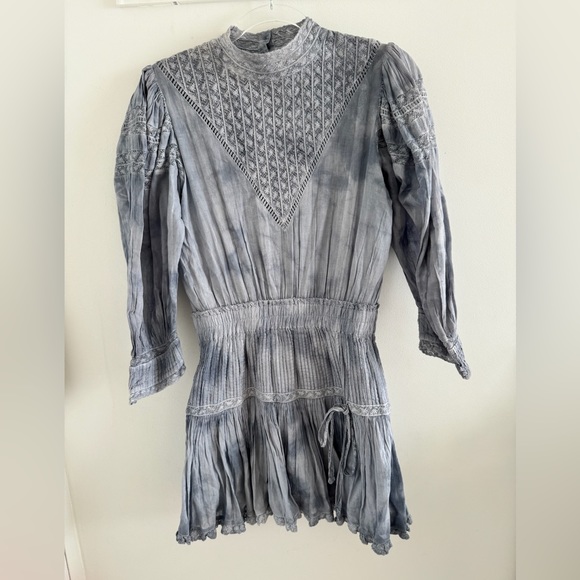 Love Shack Fancy - Viola Dress in Pacific Indigo Hand Dye - Picture 5 of 8